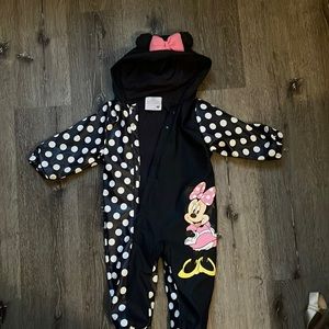 Mini mouse fleece lined rain onesie